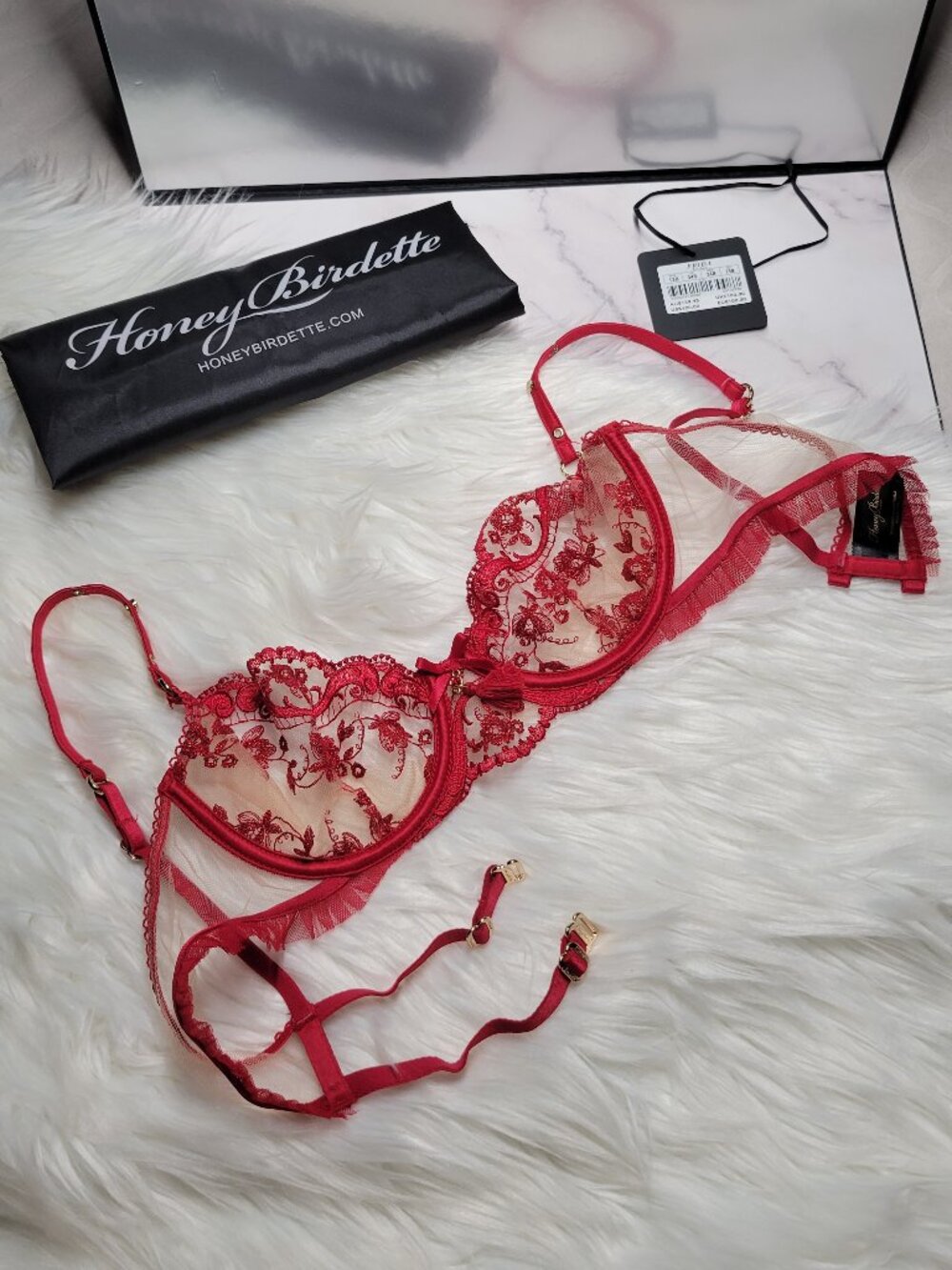 Honey Birdette Frida Bra 34B ❤️ Red